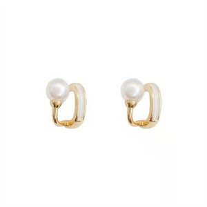 S925 Silver Needle Sweet Pearl Earrings Fashion Personality Design French Earrings Earrings Female Women's Advanced Feelings