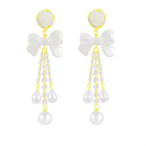 Pearl Bowlon Earrings Female Korean Niche Design 925 Silver Needle Ladies Atmospheric Earrings Earrings
