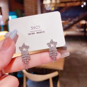 2025 New Diamond Star Star Flus Su Earrings Women's Trendy Top Small Design Super Ferry Earrings Earrings