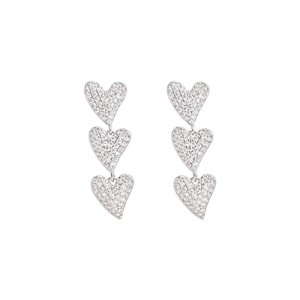2025 new 925 silver needle temperament high -level feeling earrings female Korean version full drill earrings niche net red earrings