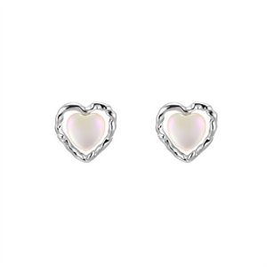 S925 silver needle irregular moonstone earrings female simplicity, cute small temperament earrings female Korean earrings