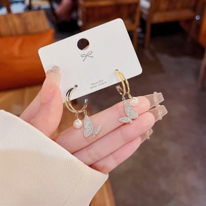 925 Silver Needle Pearl Earrings Earlier High -grade Bow Earrings Light Luxury Subsidity Earrings Earrings