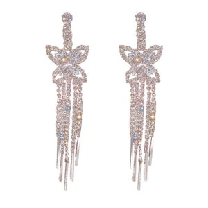 2025 The new Korean version of the ultra -flashing Su earrings trendy temperament, butterfly ear pendant exaggerated ear decoration women's high -level sense