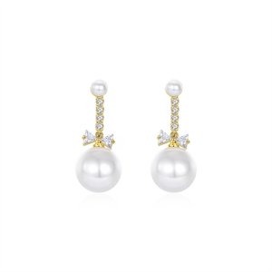 2025 new trendy pearl earrings round faces show thin earrings French temperament minimalist earrings 925 silver needle earrings