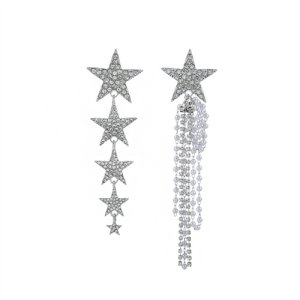 2025 Goddess Long Su Earr Earroton Net Red Advanced A sense 925 Silver Needle Pentagram Earrings Atmospheric Earrings